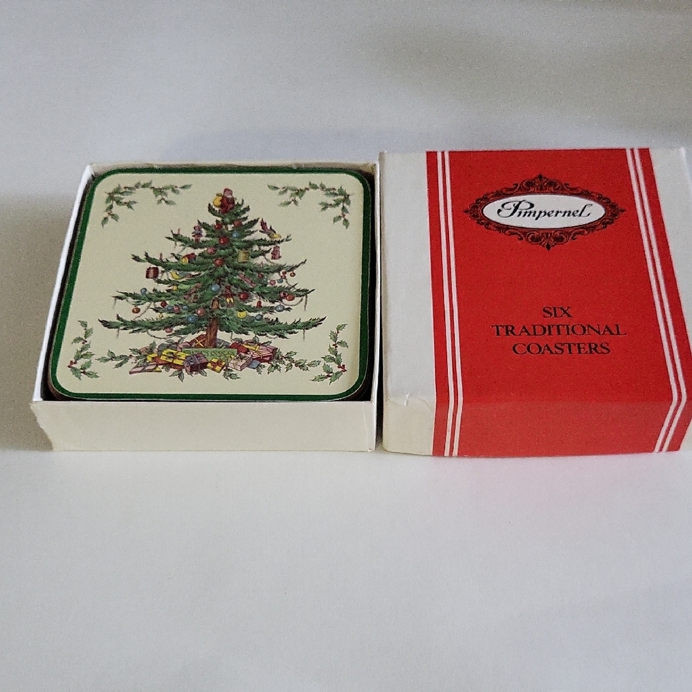 Pimpernel Holiday Decor Green and Red Coasters